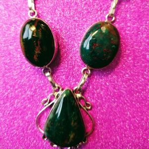 NEW NO Tags Handmade Bloodstone necklace, Semi- Precious